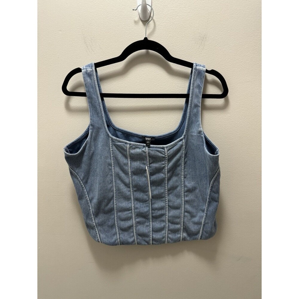 Express Body Contour Denim Corset Top Stretch Size Xl NWT